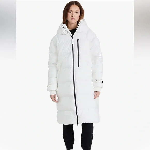 Adidas by Stella McCartney Long Puffer Jacket in Cloud White H58127 Size XL New - Picture 9 of 9